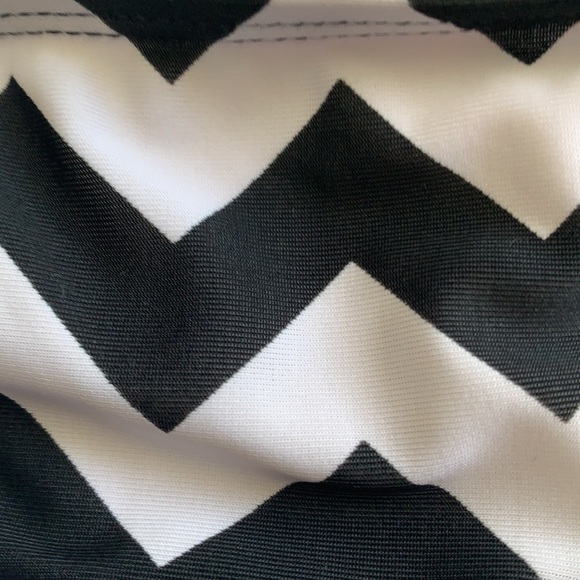 Brand new black and white chevron with yellow string bikini bottom - Picture 2 of 4